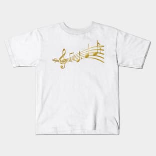 Musical Notes in Gold Kids T-Shirt